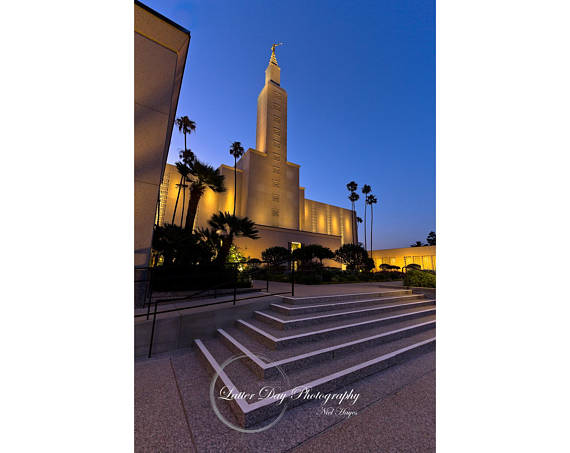 Original fine art photography print of the Los Angeles LDS Temple.