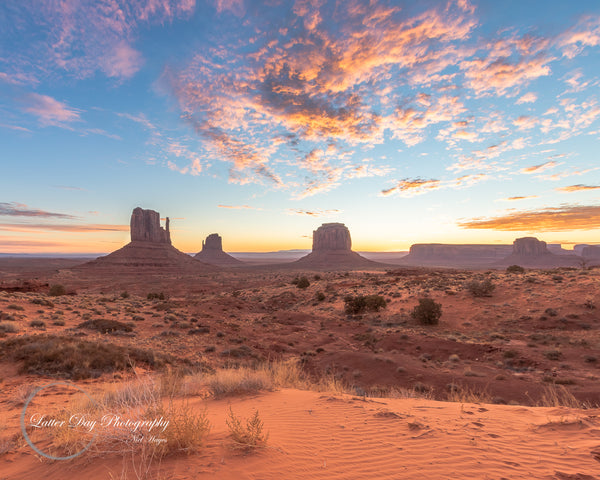 Original fine art photography of the sunrise over Monument Valley!