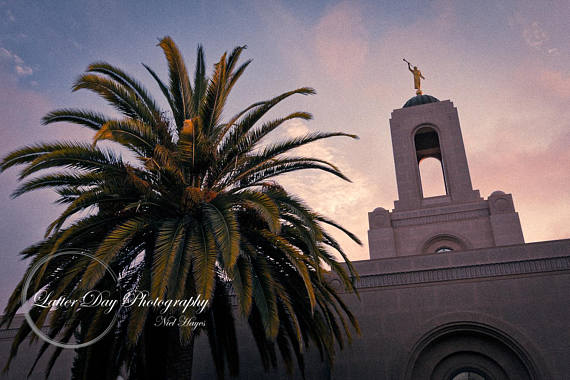 Original fine art photography print of the Newport Beach LDS Temple.
