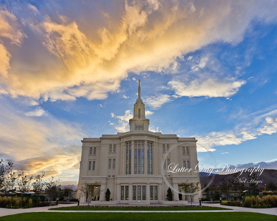 Original fine art photography print of the Payson Utah LDS Temple. 