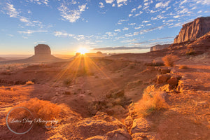 Original fine art photography of the sun beginning to rise over Monument Valley!