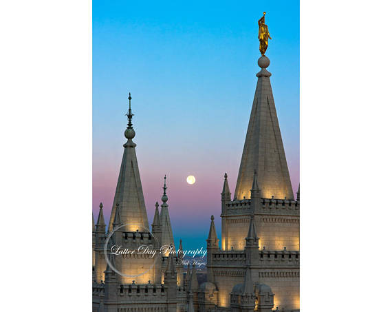 Original fine art photography print of the Salt Lake City LDS Temple.
