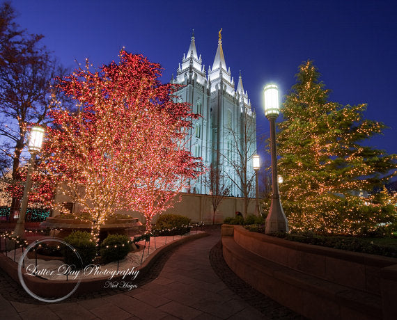 A beautiful image of the Salt Lake City LDS Temple lit up at Christmas time