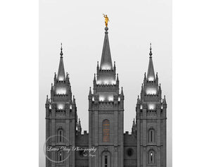 Original fine art photography print of the Salt Lake City, Utah LDS Temple. 